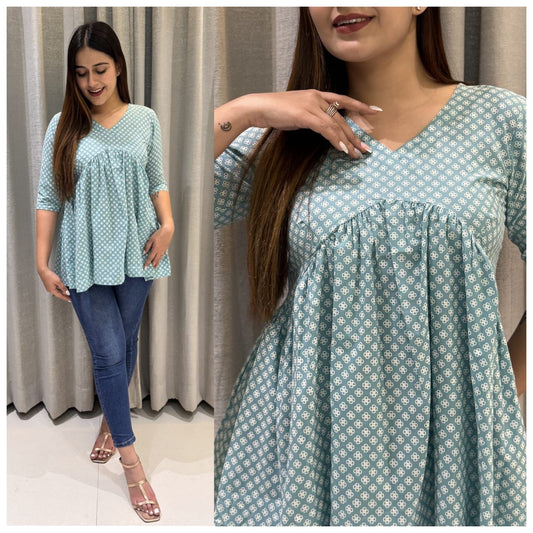 Women's V-neck Flare Tops